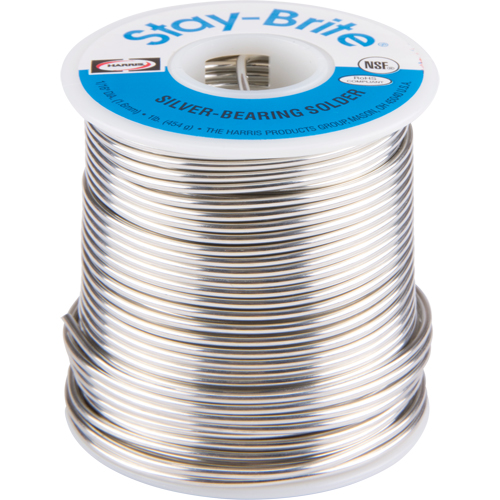 M&eacute;taux d'apport Stay-Brite, Sans plomb, 96 % d'&eacute;tain, 4 % d'argent, &acirc;me Plein, dia. 0,0625" Distribution Jean Lapalme