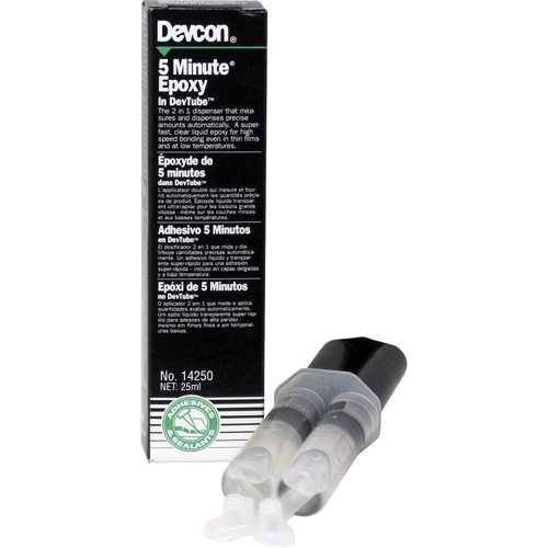 Adh&eacute;sif 5 minutes, 25 ml, Cartouche double, Deux composants, Transparent Distribution Jean Lapalme