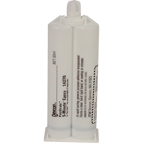 Adh&eacute;sif 5 minutes, 50 ml, Cartouche double, Deux composants, Transparent Distribution Jean Lapalme