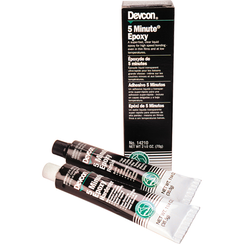 Adh&eacute;sif 5 minutes, 70 g, Tube, Deux composants, Transparent Distribution Jean Lapalme