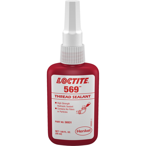 569 Hydraulic Thread Sealant, Bottle, 50 ml, -54° C - 149° C/-65° F - 300° F Distribution Jean Lapalme