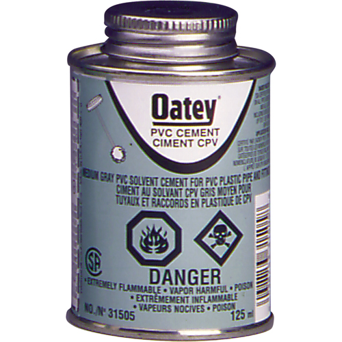 PVC Medium-Duty Cement, 946 ml, Brush-Top Can, Grey Distribution Jean Lapalme