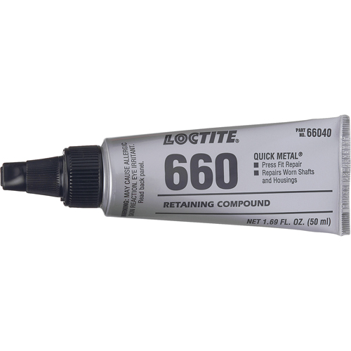 Compos&eacute; de retenue pour r&eacute;paration ajust&eacute; &agrave; la presse Quick Metal 660, 50 ml, Tube, Argent Distribution Jean Lapalme