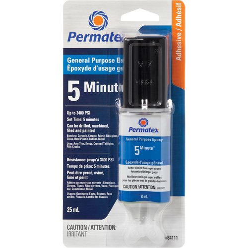 PermaPoxy 5 Minute General Purpose Epoxy, 29.5 ml, Epoxy, Two-Part, Clear Distribution Jean Lapalme
