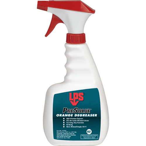 D&eacute;graissant orange PreSolve, Bouteille &agrave; g&acirc;chette Distribution Jean Lapalme
