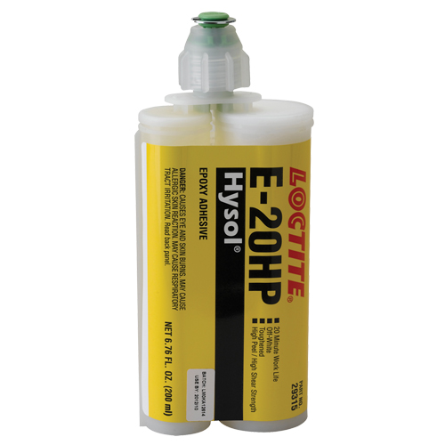 Adh&eacute;sifs structuraux &agrave; s&eacute;chage rapide E-20P, 200 ml, Cartouche double, Deux composants, Blanc Distribution Jean Lapalme