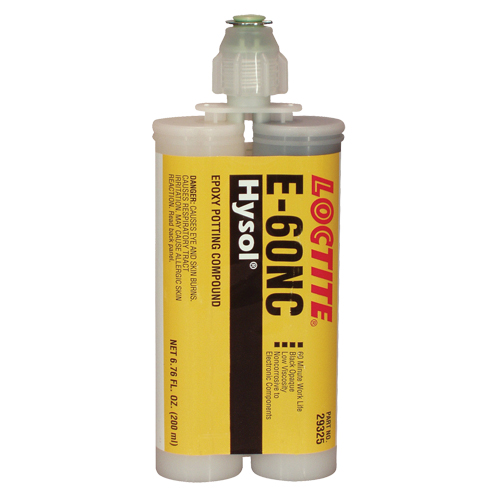 Adh&eacute;sifs structuraux non corrosifs pour les composants &eacute;lectriques E-60NC, 200 ml, Cartouche double, Deux composants, Noir Distribution Jean Lapalme