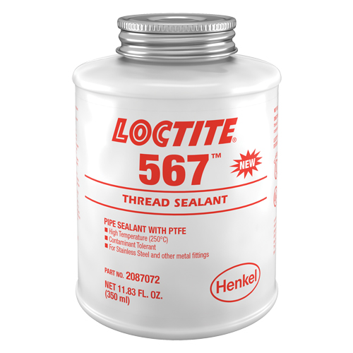 Scellant &agrave; filet haute temp&eacute;rature 567, Bouteille &agrave; dessus brosse, 350 ml, -53,88° C - 204° C/-65° F - 400° F Distribution Jean Lapalme