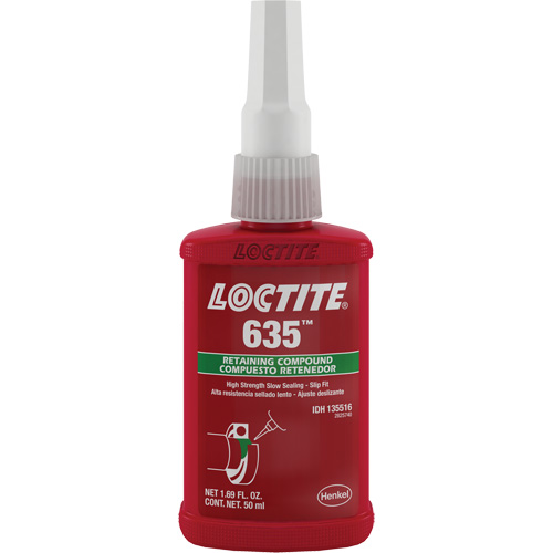 Compos&eacute; de retenue Loctite 635, 50 ml, Bouteille, Vert Distribution Jean Lapalme