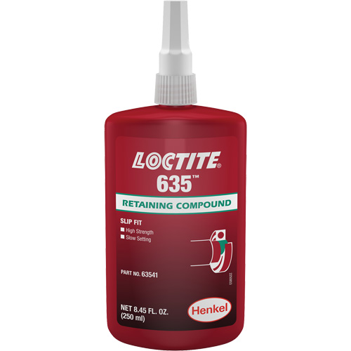 Compos&eacute; de retenue Loctite 635, 250 ml, Bouteille, Vert Distribution Jean Lapalme