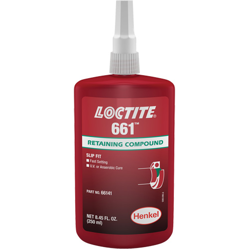Compos&eacute; de retenue Loctite 661, 250 ml, Bouteille, Jaune Distribution Jean Lapalme
