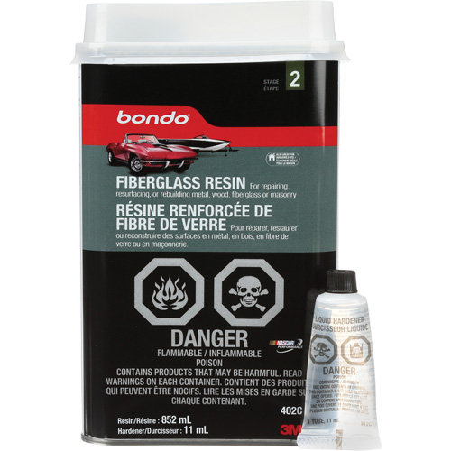 R&eacute;sine de fibre de verre Bondo, Deux composants, 852 ml, Bouteille, Blanc cass&eacute; Distribution Jean Lapalme