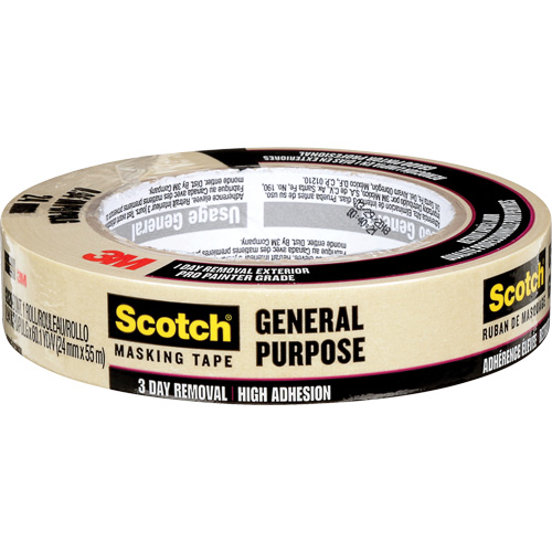 Scotch&reg; General Purpose Masking Tape 2020, 24 mm (1") x 55 m (180'), Tan Distribution Jean Lapalme