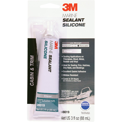 Marine Grade Silicone Sealant, 3 oz., Tube, Clear Distribution Jean Lapalme