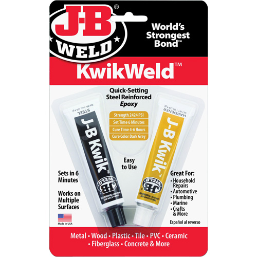 KwikWeld Epoxy, Two-Part, Tube, 2 oz., Grey Distribution Jean Lapalme