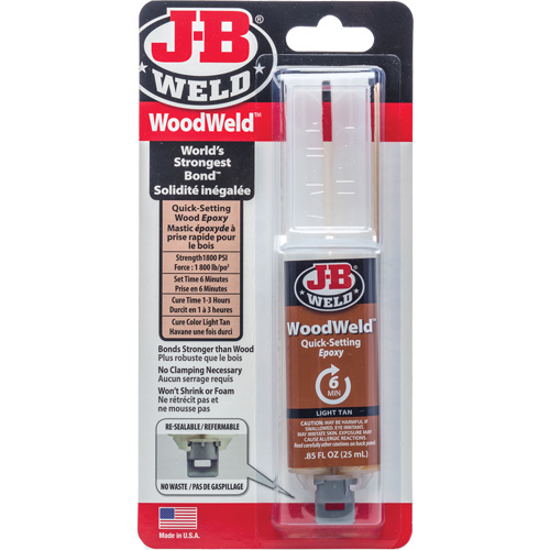 WoodWeld Adhesive, 25 ml, Syringe, Two-Part, Tan Distribution Jean Lapalme