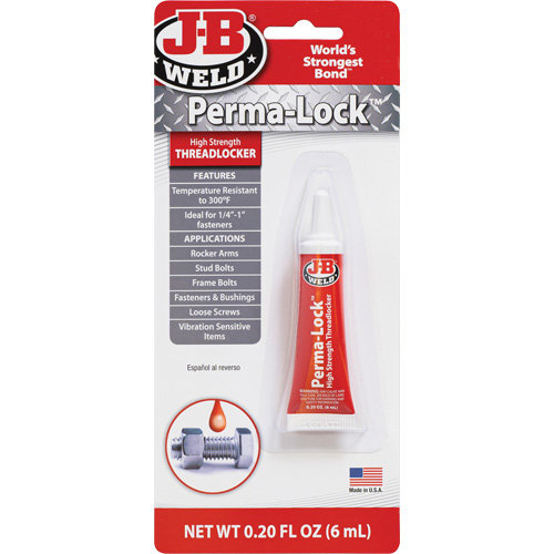 Perma-Lock Threadlocker, Red, High, 6 ml, Tube Distribution Jean Lapalme