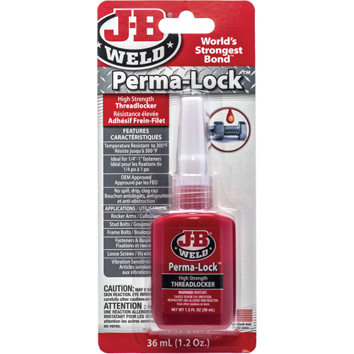 Compos&eacute; de blocage Perma-Lock, Rouge, &eacute;lev&eacute;, 36 ml, Bouteille Distribution Jean Lapalme