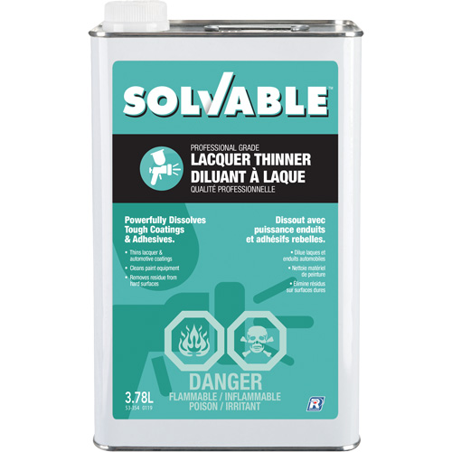 Diluant &agrave; lacque de calibre professionnel, Bidon rectangulaire, 3,78 L Distribution Jean Lapalme