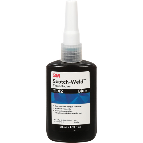 Scotch-Weld Threadlocker TL42, Blue, Medium, 50 ml, Bottle Distribution Jean Lapalme