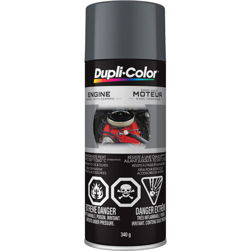 Engine Enamel Paint with Ceramic, Cast Iron Grey, High-Gloss, 12 oz., Aerosol Can Distribution Jean Lapalme