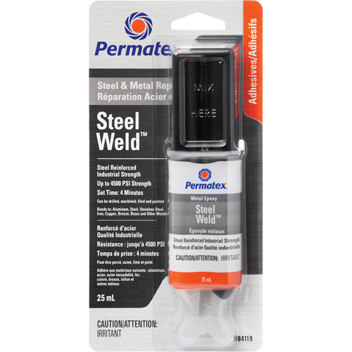 Colle &eacute;poxyde Steel Weld, 25 ml, Seringue, Deux composants, Gris Distribution Jean Lapalme