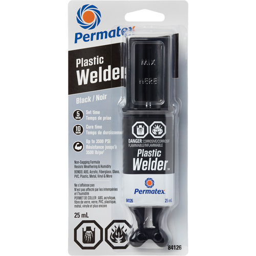 Plastic Welder Epoxy, 25 ml, Syringe, Two-Part, Black Distribution Jean Lapalme