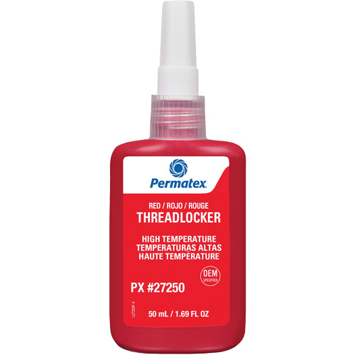 Adh&eacute;sif frein-filet pour temp&eacute;ratures &eacute;lev&eacute;es, Rouge, &eacute;lev&eacute;, 50 ml, Bouteille Distribution Jean Lapalme
