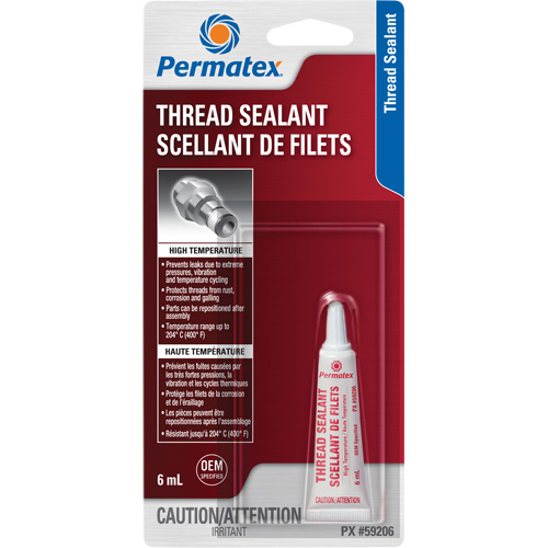 Scellant pour filetage haute temp&eacute;rature, Tube, 6 ml, -54° C - 204° C/-65° F - 400° F Distribution Jean Lapalme