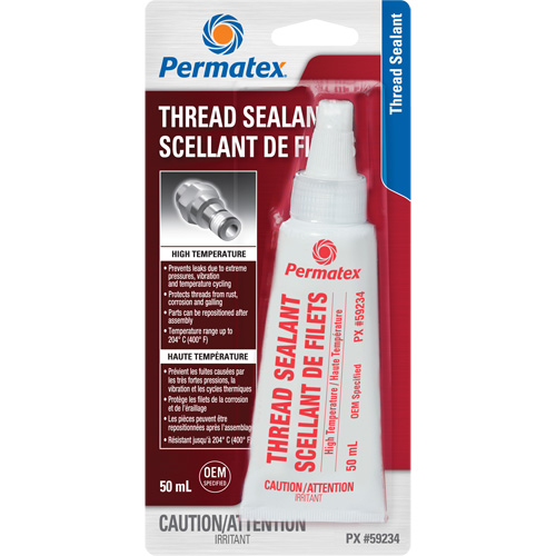 Scellant pour filetage haute temp&eacute;rature, Bouteille, 50 ml, -54° C - 204° C/-65° F - 400° F Distribution Jean Lapalme