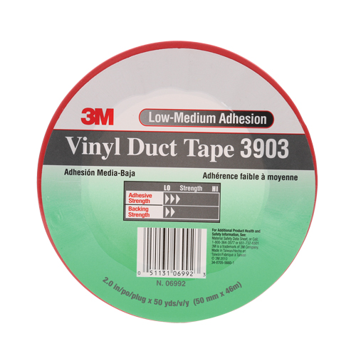 Rubans adh&eacute;sifs en vinyle 3903, 48 mm (2") la x 46 m (151') lo, 6,5 mils, Rouge Distribution Jean Lapalme