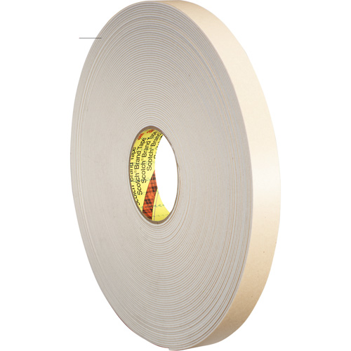 Double-Coated Foam Tape, 33 m (108') L x 25.4 mm (1") W, 62 mils, Polyethylene Distribution Jean Lapalme