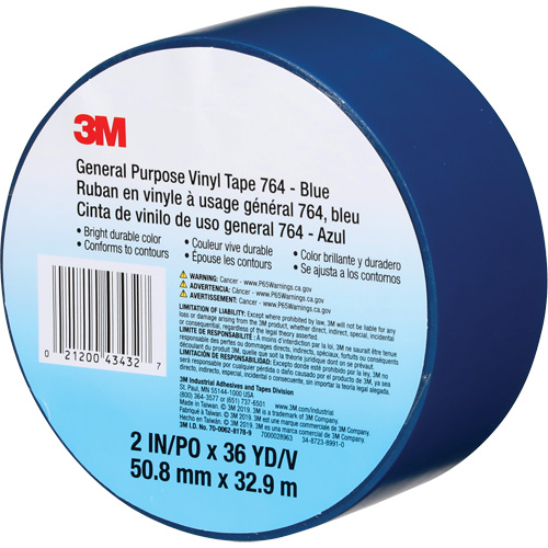 764 General-Purpose Vinyl Tape, 50.8 mm (2") W x 32.9 m (108') L, 5 mils, Blue Distribution Jean Lapalme