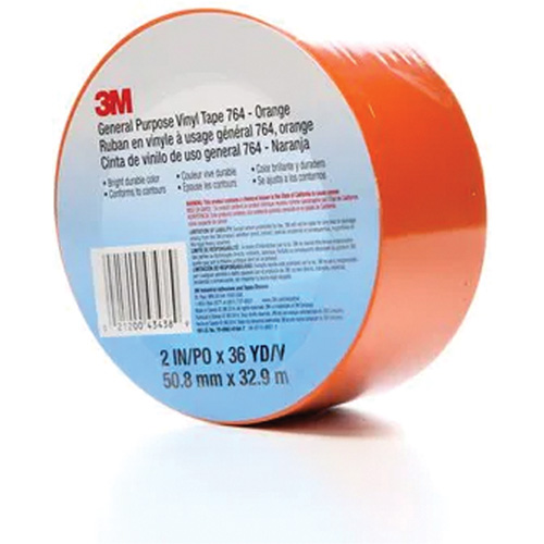 764 General-Purpose Vinyl Tape, 50.8 mm (2") W x 32.9 m (108') L, 5 mils, Orange Distribution Jean Lapalme