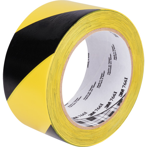 Hazard Warning Tape 766, 50.8 mm (2") x 33 m (108'), Black/Yellow Distribution Jean Lapalme