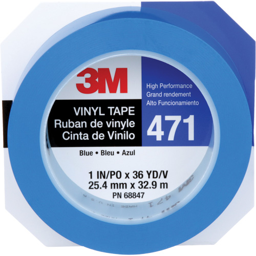 Ruban en vinyle 471, 25,4 mm (1") la x 32,9 m (108') lo, 5,3 mils, Bleu Distribution Jean Lapalme