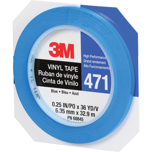 Ruban en vinyle 471, 6 mm (1/4") la x 32,9 m (108') lo, 5,3 mils, Bleu Distribution Jean Lapalme