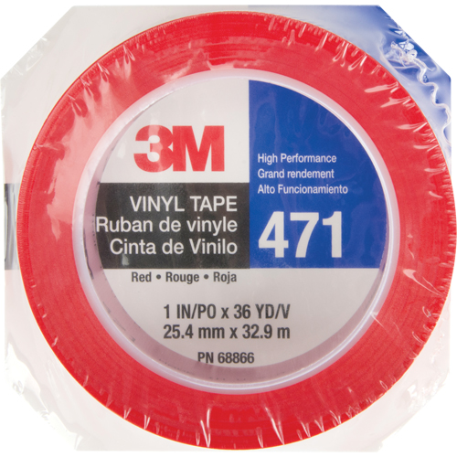 471 Vinyl Tape, 25.4 mm (1") W x 32.9 m (108') L, 5.3 mils, Red Distribution Jean Lapalme