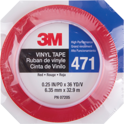 Ruban en vinyle 471, 6 mm (1/4") la x 32,9 m (108') lo, 5,3 mils, Rouge Distribution Jean Lapalme