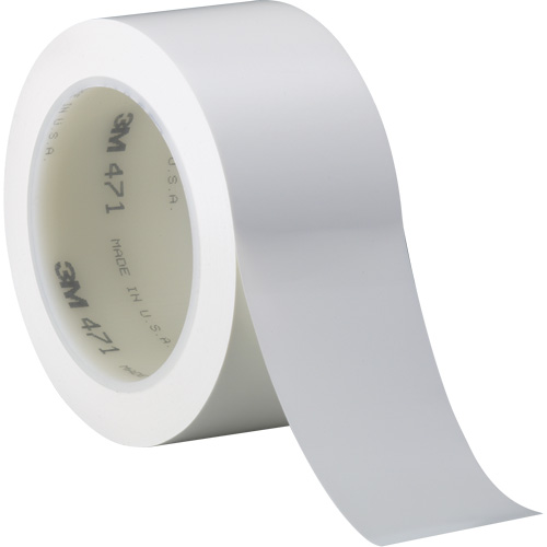 471 Vinyl Tape, 38 mm (1-1/2") W x 32.9 m (108') L, 5.2 mils, White Distribution Jean Lapalme