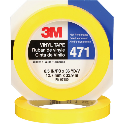 Ruban en vinyle 471, 12 mm (1/2") la x 32,9 m (108') lo, 5,2 mils, Jaune Distribution Jean Lapalme