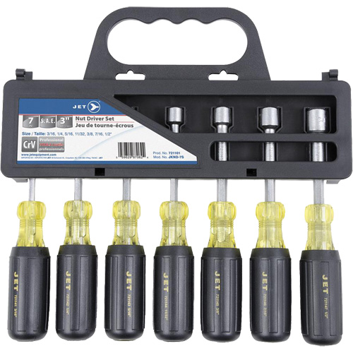 JKND-7S Cushion Grip Nutdriver Set, 7 Pcs., Non Magnetic, Imperial Distribution Jean Lapalme