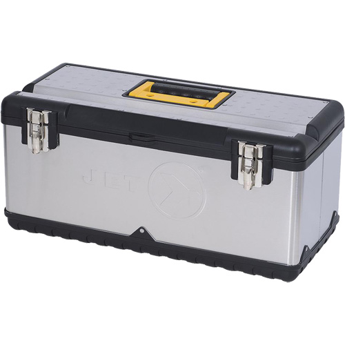 JPSTB-22 Boîte &agrave; outils en acier inoxydable, 11" P x 22-1/2" la x 10-3/4" h, Noir/Gris Distribution Jean Lapalme