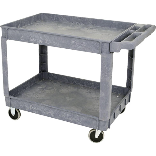 JPTC-3624 Chariot d'atelier robuste en polypropyl&egrave;ne, 2 niveaux, 46" la x 25-1/2" p x 33-1/4" h, 500 lb Cap Distribution Jean Lapalme