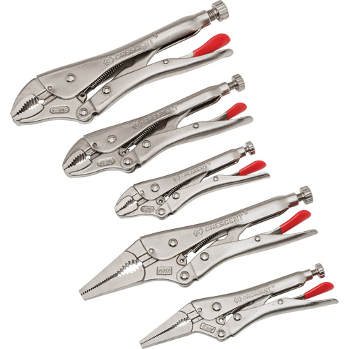 5-Piece Curved & Long Nose Locking Plier Set, 14-1/2" L Distribution Jean Lapalme