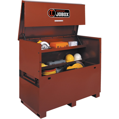 Long coffre de style piano, 60" la x 30-1/2" p x 50" h, Noir/Orange Distribution Jean Lapalme