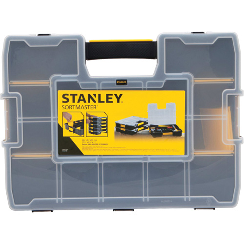 Organisateur empilable pour petites pi&egrave;ces SortMaster, 17-3/8" la x 13" p x 3-1/2" h, Noir Distribution Jean Lapalme