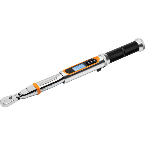 Cl&eacute; dynamom&eacute;trique &agrave; t&ecirc;te flexible 120XP avec angle, &eacute;lectronique, Entraînement 1/4" carr&eacute;, 24 - 240 lb-po Distribution Jean Lapalme