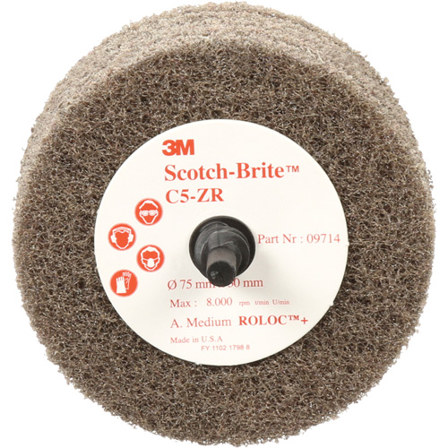 Scotch-Brite Cut & Polish Disc, 75 mm x 30 mm, 20 mm Arbor, Aluminum Oxide, 7500 RPM Distribution Jean Lapalme