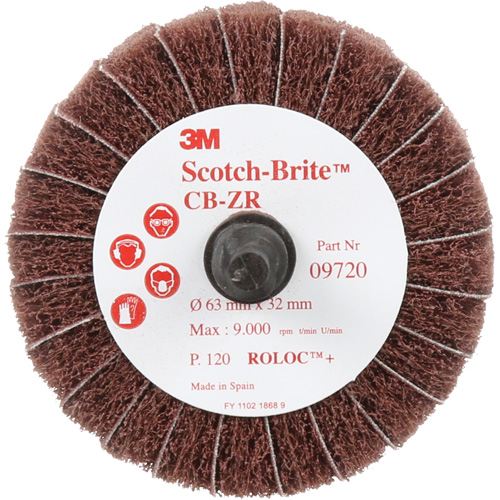 Scotch-Brite Combi-Wheel, 2-1/2" Dia., 120 Grit, Aluminum Oxide Distribution Jean Lapalme